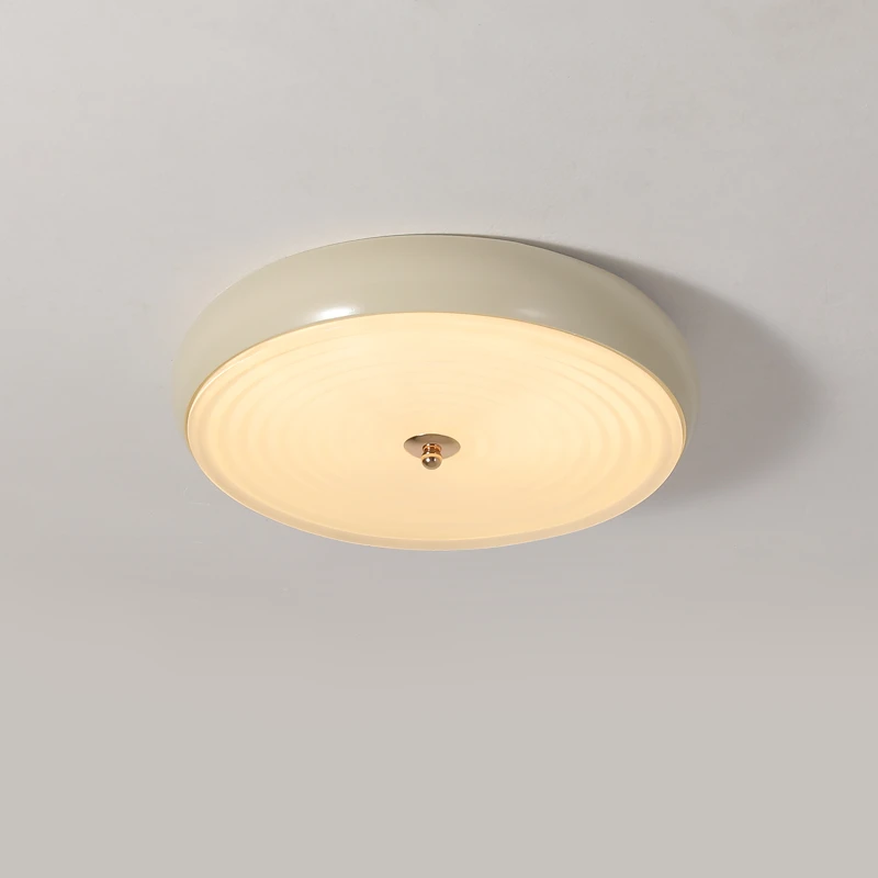 包豪斯卧室灯法式奶油风书房间衣帽间网红女孩主卧圆形led吸顶灯