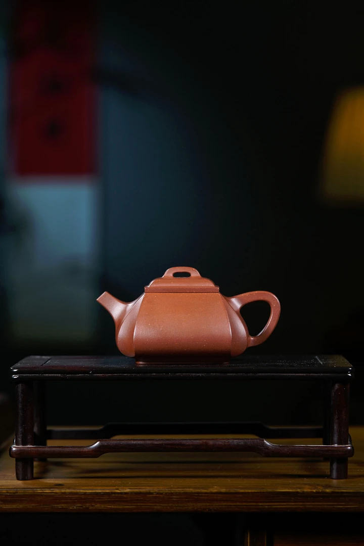 紫泥抽角石瓢，容量200cc【张忠行半手精工制作】