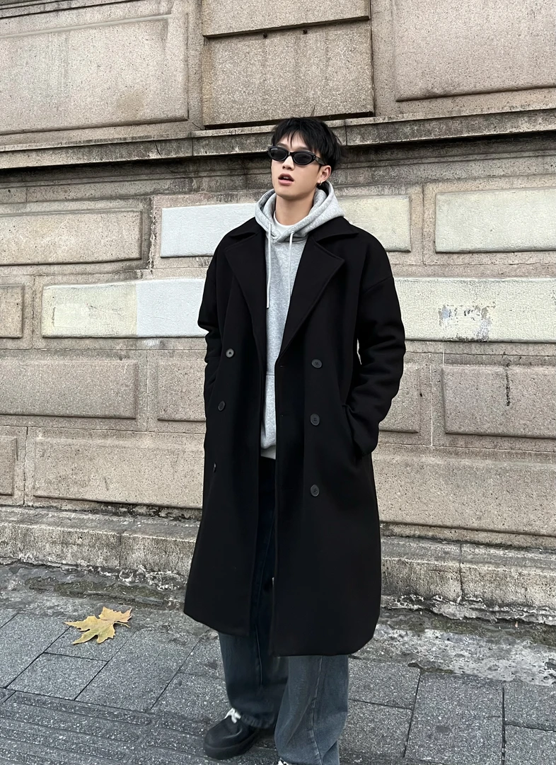 超超超会穿|长款休闲大衣冬季加厚过膝棉大衣宽松男女外套