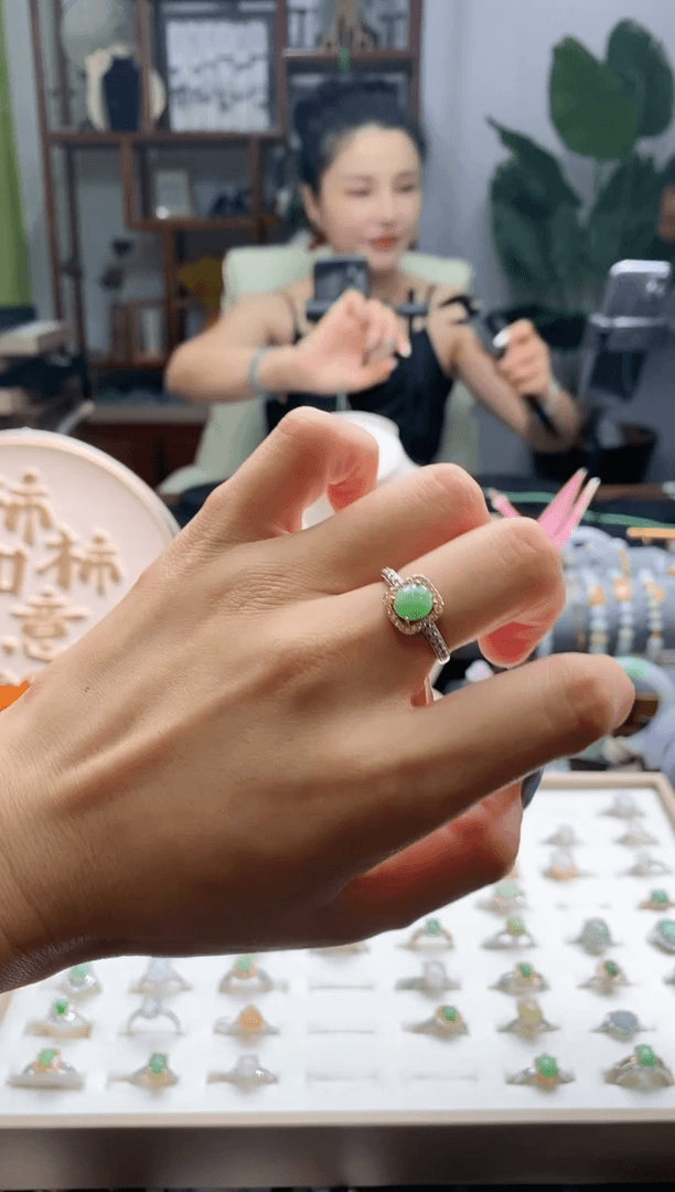 【闪购商品】翡翠戒指银S925镶嵌翡翠012