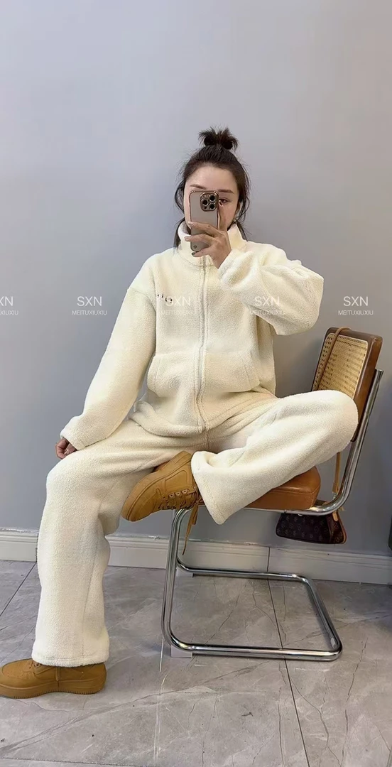 【宋晓暖】秋冬新款立领拉链休闲宽松外穿家居服仙女套装NJ-WYF005