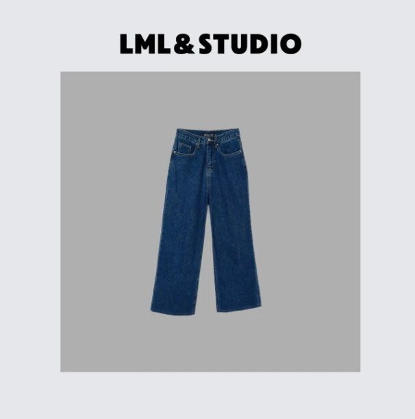 LI明兰【复古雪花牛仔】2024秋季新款休闲直雪花牛仔裤
