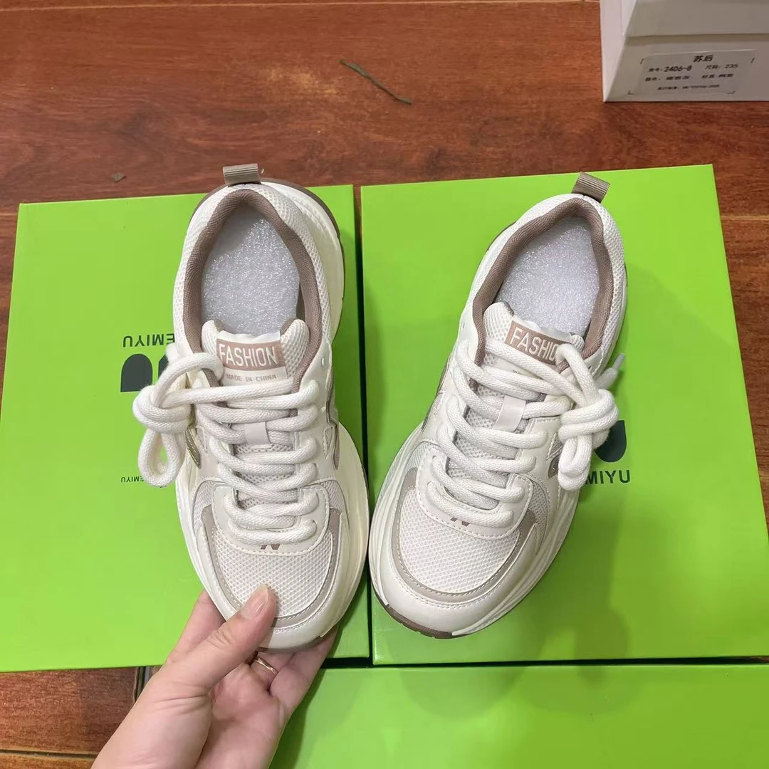 【8500-1】2024年新款老爹鞋女时尚百搭四季系带休闲女鞋