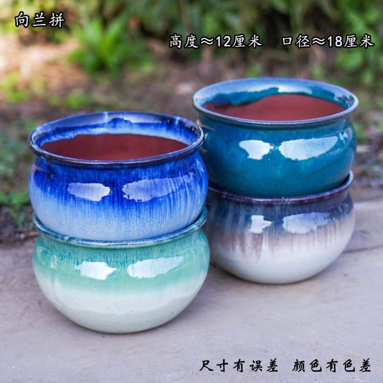 微瑕陶瓷透气大花盆简约大口径粗陶多肉植物拼盘大号花盆清仓