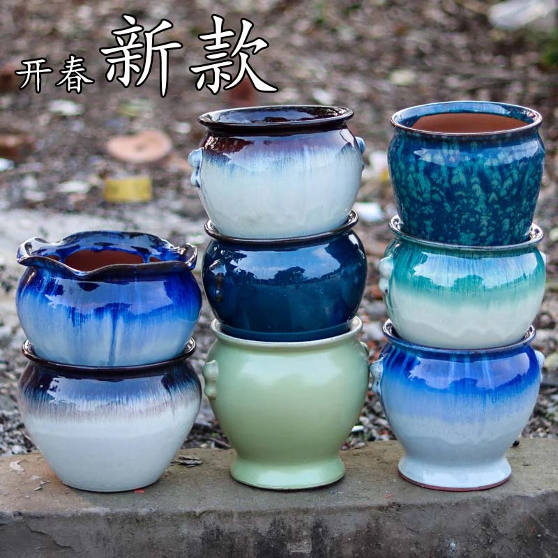 多肉陶瓷花盆大号特大号绿萝绿植特价清仓法师老桩种植大口径组合