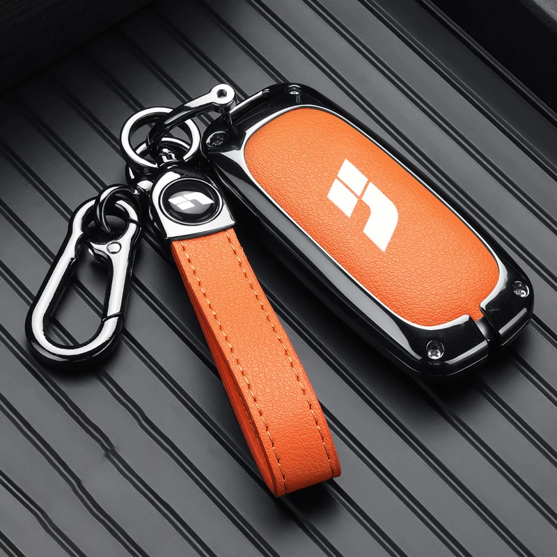 理想L7钥匙套L8/L9全包金属保护壳男士真皮汽车包扣理想one钥匙套