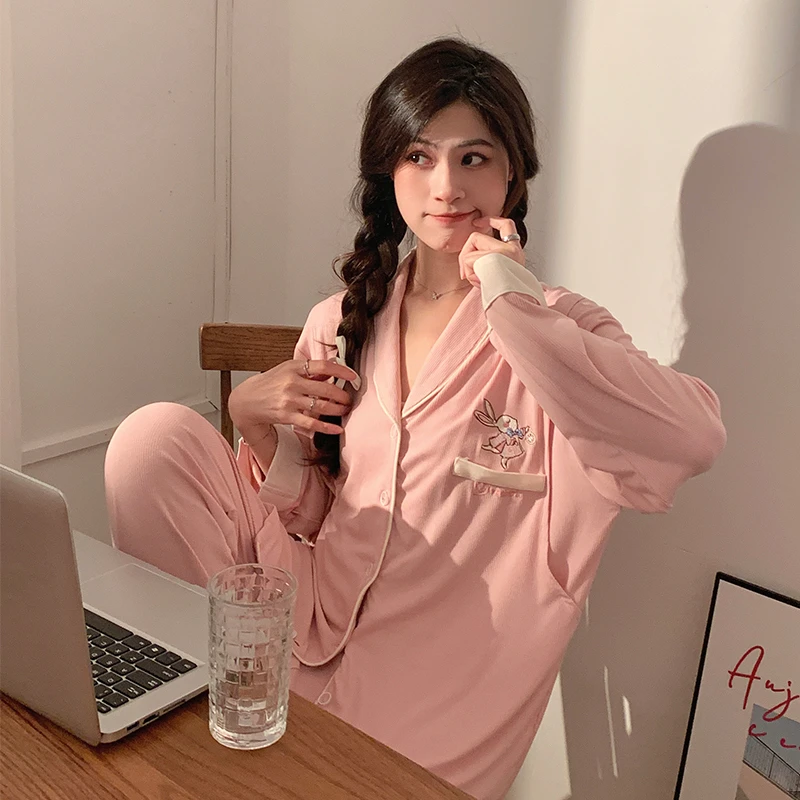 【夏季-凉感型】月子服薄款产后6-7-8-9月份哺乳喂奶孕妇睡衣