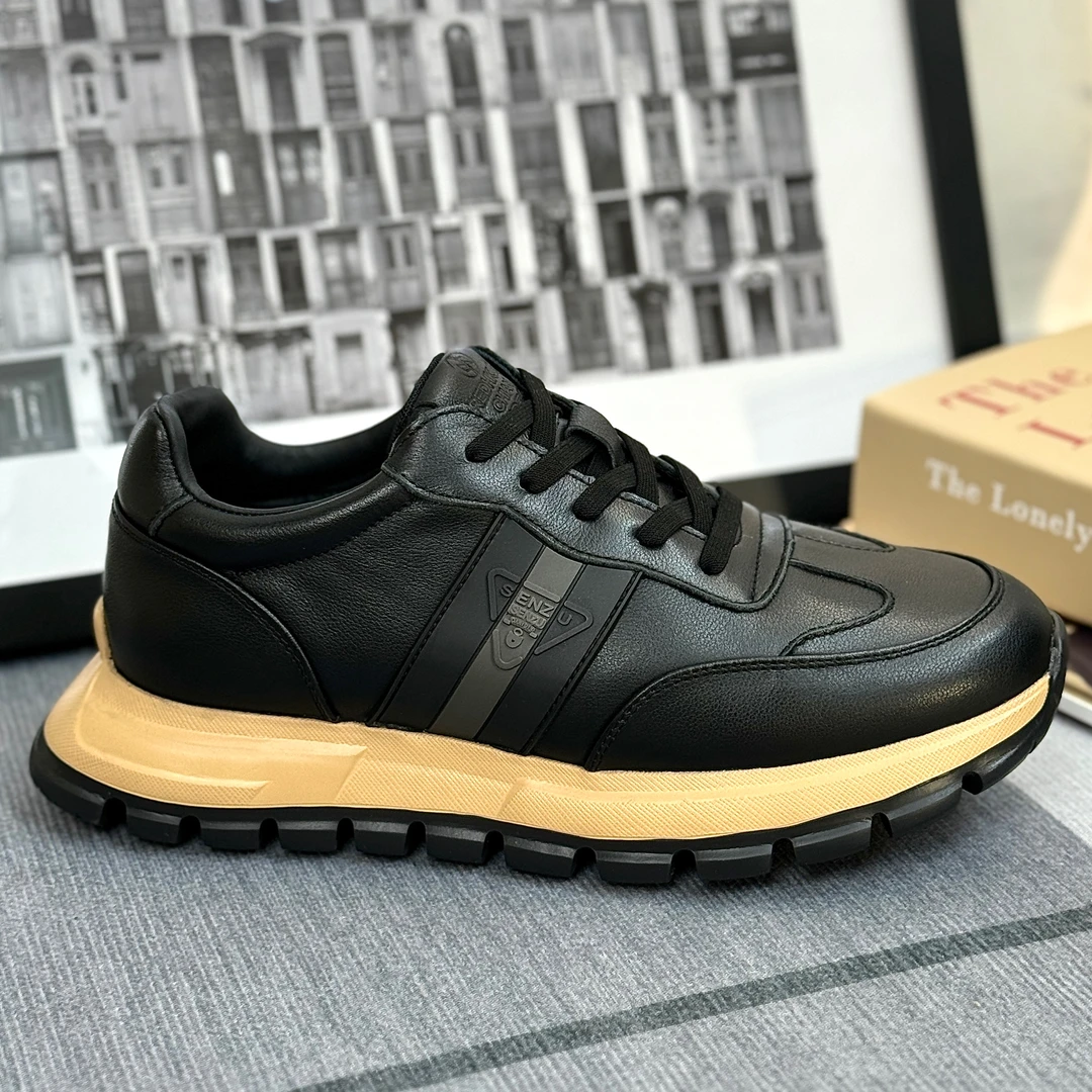 头层纳帕牛皮男款阿甘鞋时尚冷粘男鞋舒适低帮轻便休闲增高老爹鞋