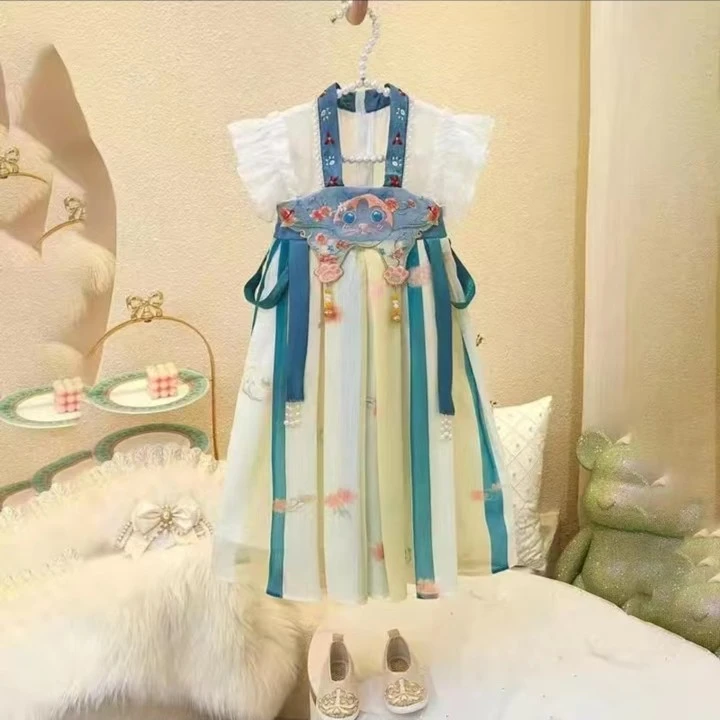 夏季公主女童连衣裙儿童襦裙古风夏款仙气薄款小女孩