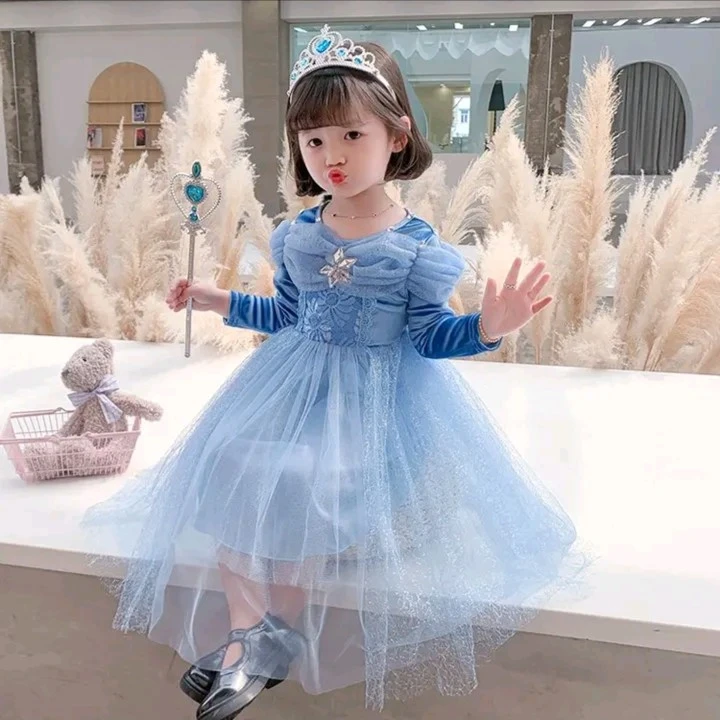 公主裙公主连衣裙女童洋气儿童裙子女孩蓬蓬纱冰雪奇缘加绒不加绒