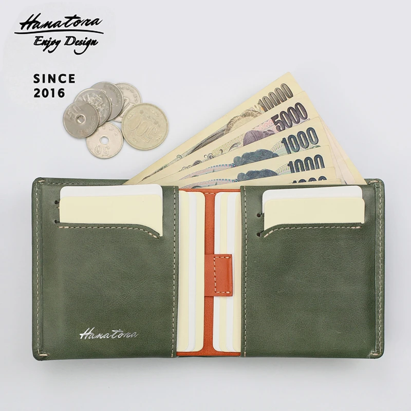 HANATORA花虎日式钱包正品真皮100%纯牛皮高档男款女款薄小巧轻奢