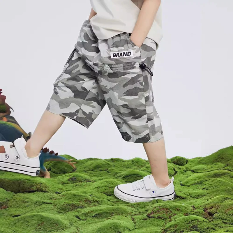 男童短裤儿童裤子夏季七分裤男孩宝宝裤薄款中小童迷彩中裤韩版潮