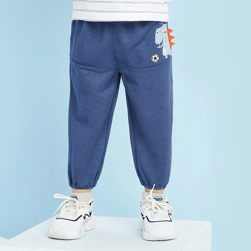 男童防蚊裤薄款2022新款儿童裤子休闲运动灯笼裤潮恐龙踢球防蚊裤