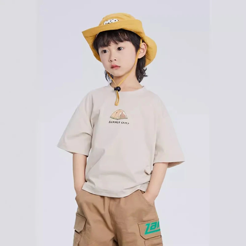 男童短袖t恤儿童夏装衣服2024夏季新款宝宝上衣男孩半袖打底衫潮