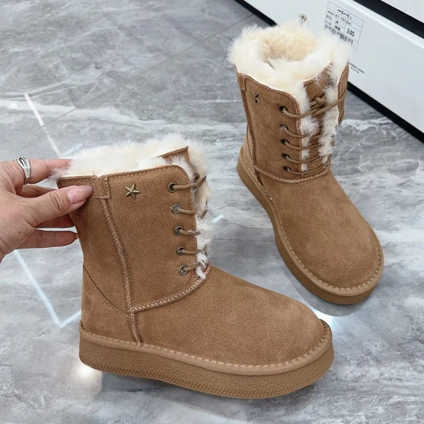 玛莎玛索225-25冬季时尚百搭雪地靴中通防滑保暖