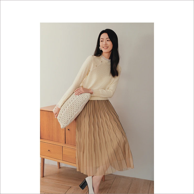 YINER音儿女装秋季百搭显瘦时尚套头圆领毛多色针织衫8C62306266