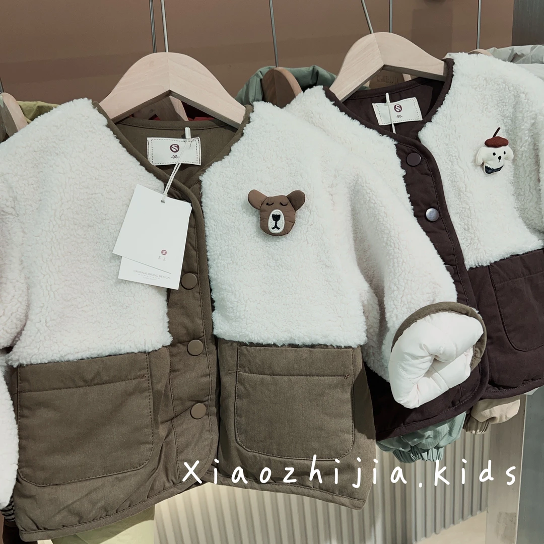 【小治粉丝专属】冬季新款儿童韩版卡通夹棉外套加绒保暖棉袄 H306