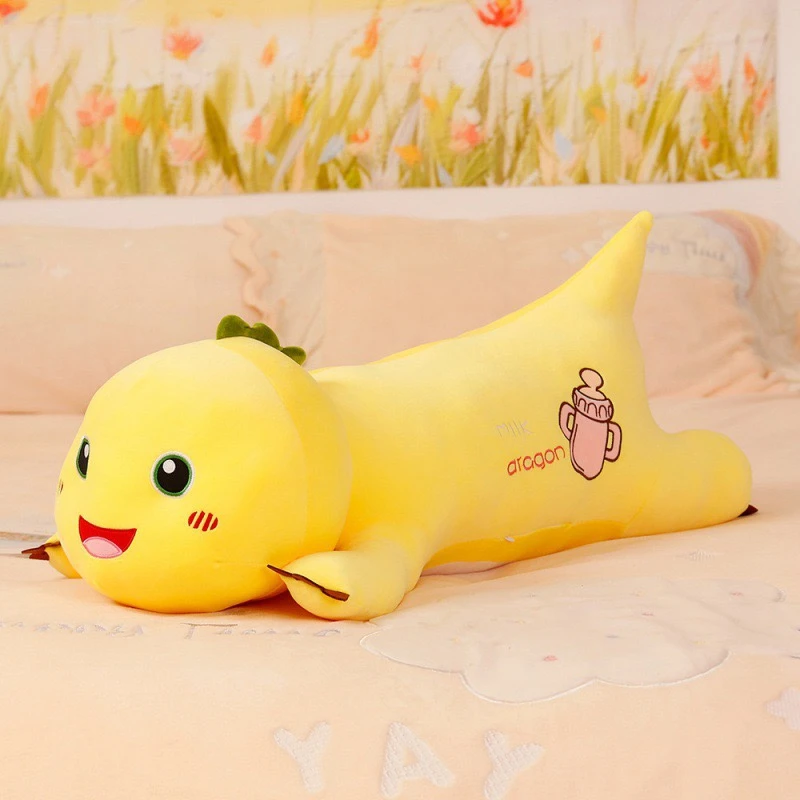 趴姿奶小龙公仔玩偶抱枕小奶龙毛绒可爱床头沙发女生夹腿长条陪睡