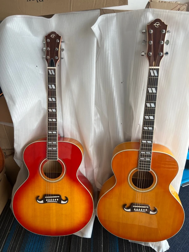 42/43寸大jumbo吉他 云杉枫木单板吉他 民谣吉他42寸jumbo吉他