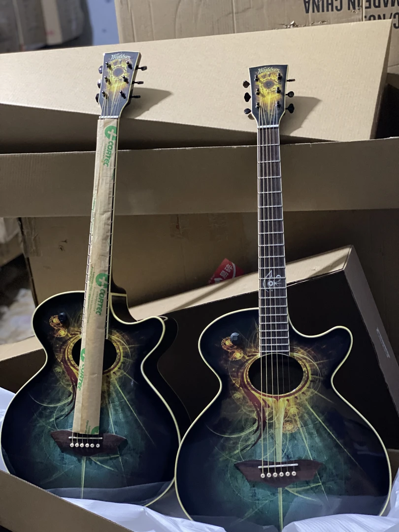 美国勇士限量款吉他 单板电箱民谣吉他 库存木吉他