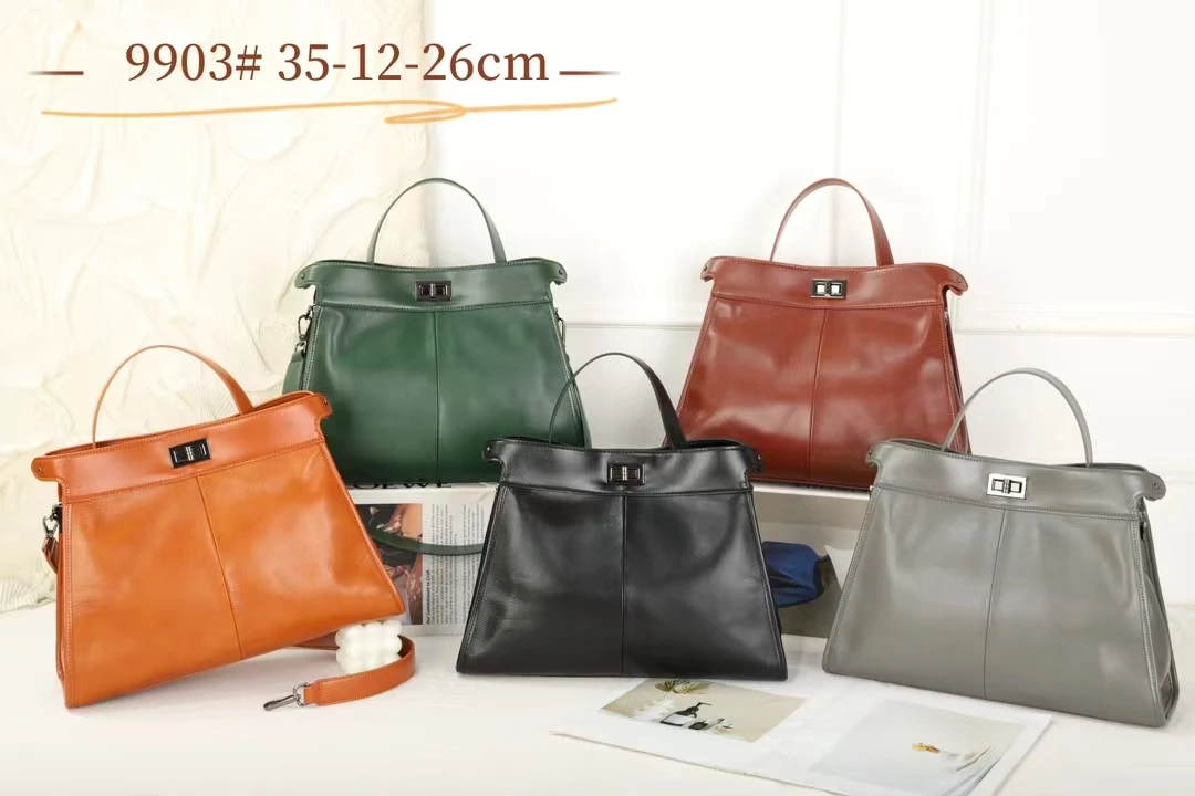 新款2024高级感头层植鞣牛皮轻奢百搭休闲潮流通勤时尚单肩包