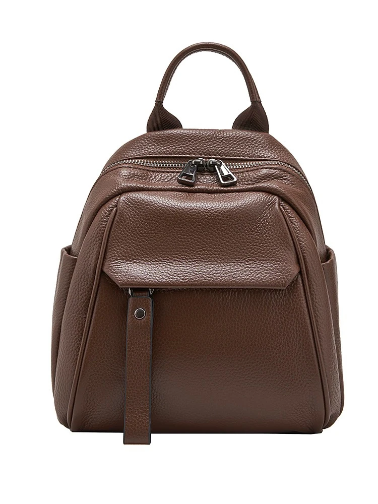 真皮双肩小背包2024新款百搭轻便女包包头层牛皮大容量女双肩包