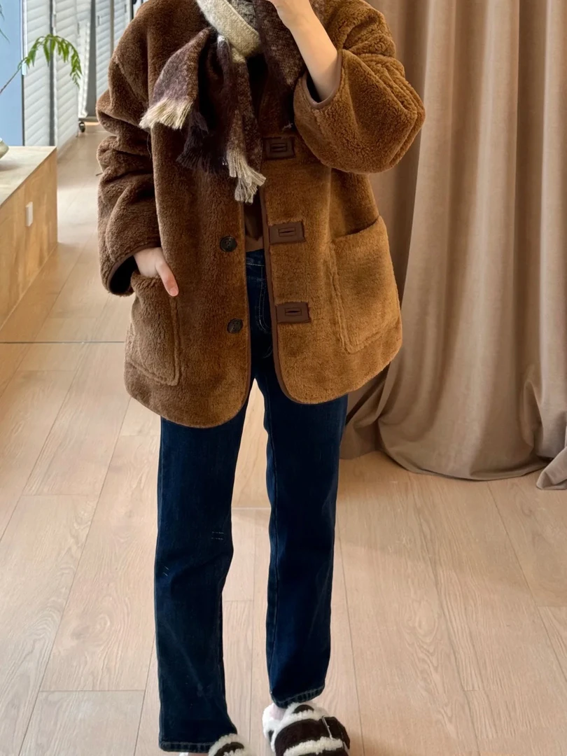 小众设计师款买手店24新款两穿毛毛外套