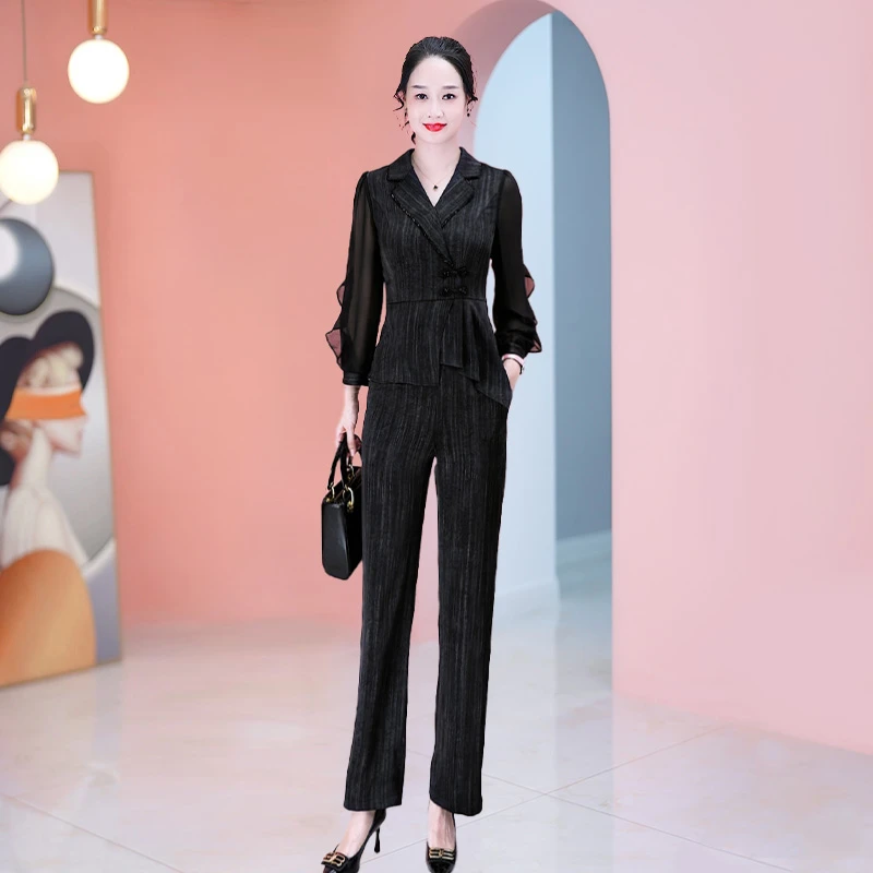 【上衣+裤子】优雅新款气质时尚休闲收腰显瘦套裤21406-LDD