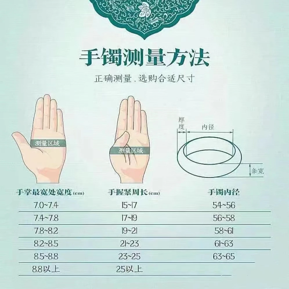 非金属珐琅手镯 圈口测量方式