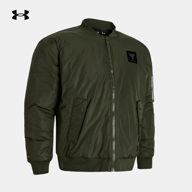 安德玛UA官方秋冬款ProjectRock强森训练飞行员夹克外套运动玩咖