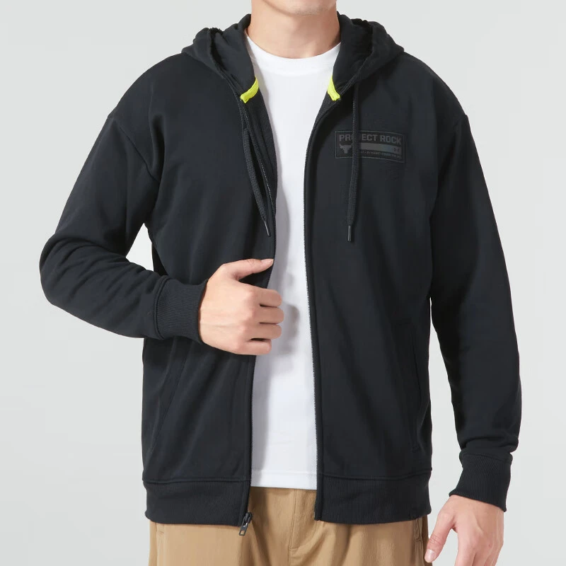 安德玛UA官方Project Rock牛头棉织户外休闲训练运动男士连帽卫衣