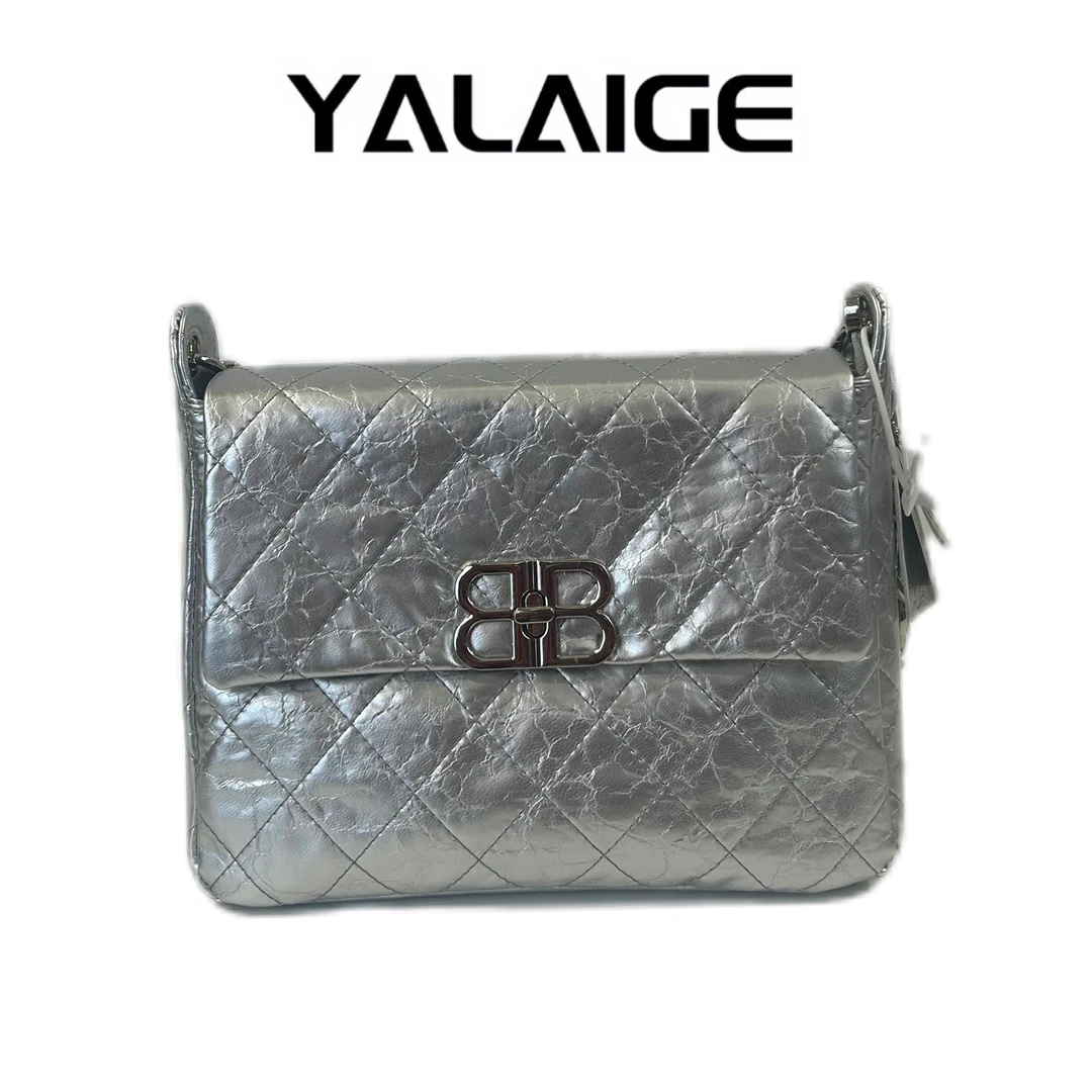 【YALAIGE】新款女包真皮轻奢小香风菱格链条大容量洋气斜跨女包