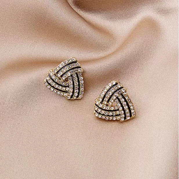 合金耳饰 上班通勤气质百搭耳钉女轻奢时尚高级惹镶钻耳环饰品潮