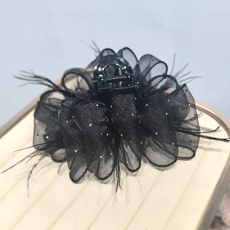 满天星布艺发饰抓夹优雅气质发夹