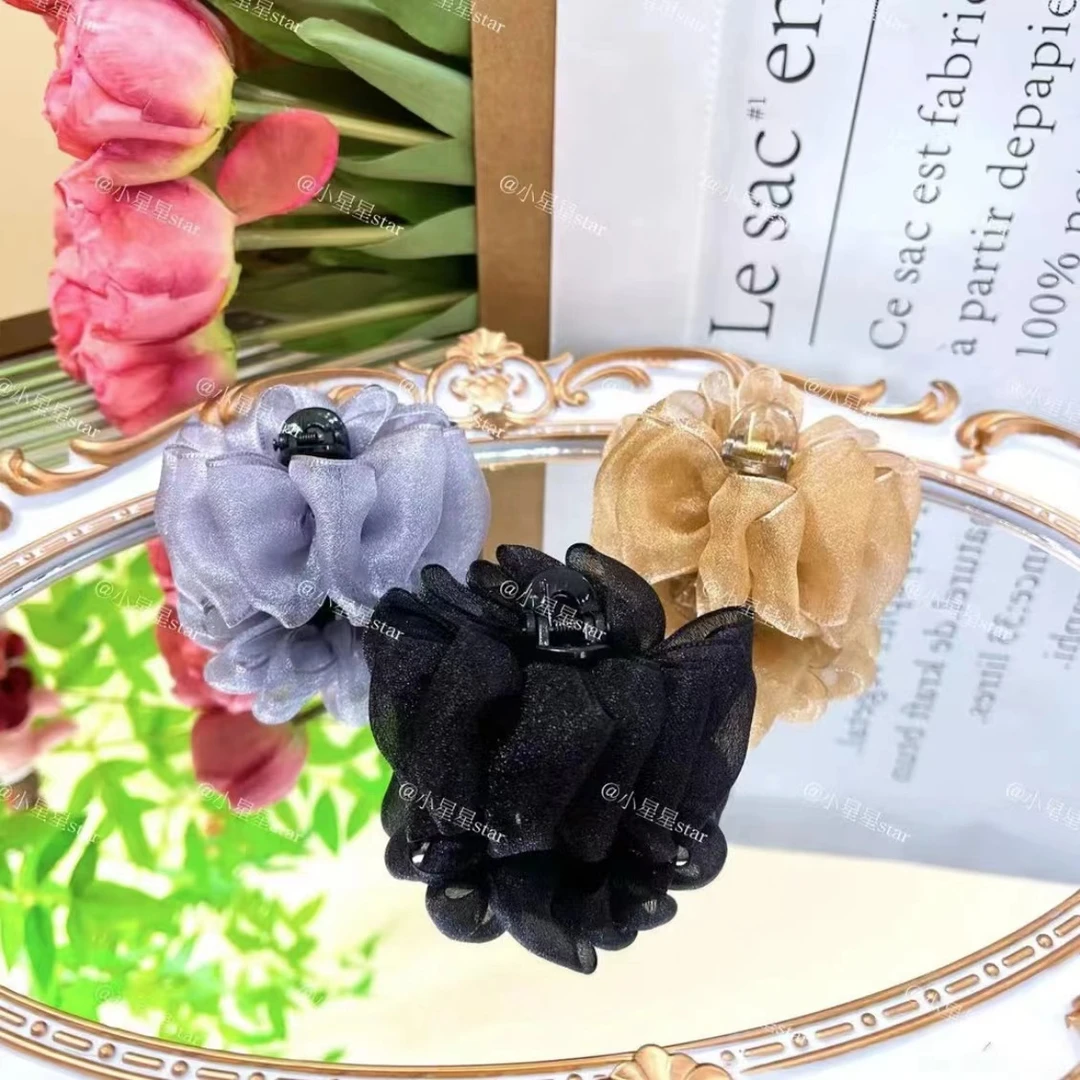 新款超仙网纱时尚可爱刘海碎发夹侧边夹小抓夹