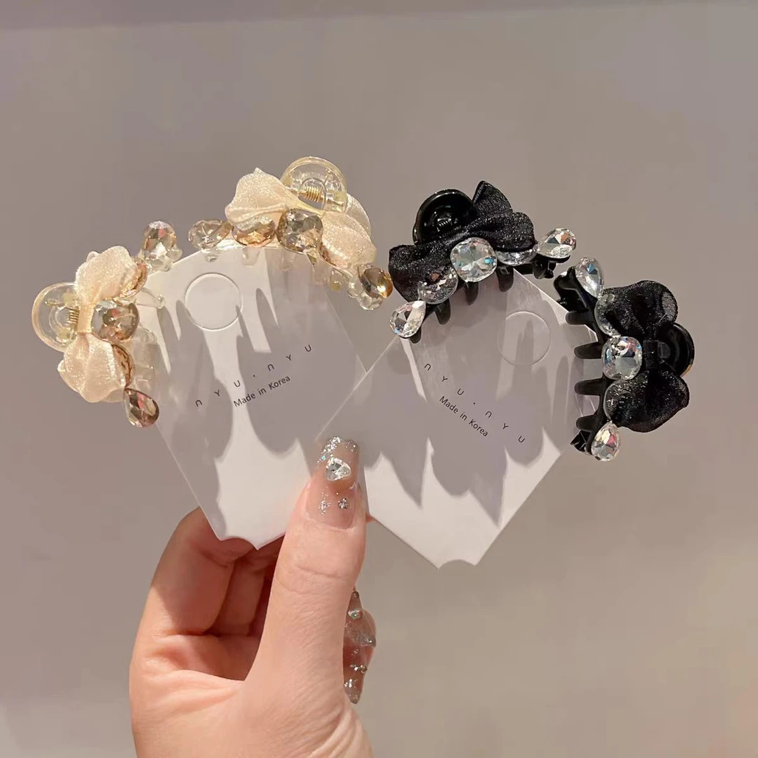 高级感蝴蝶结公主头双面小抓夹气质甜美刘海侧边夹发夹