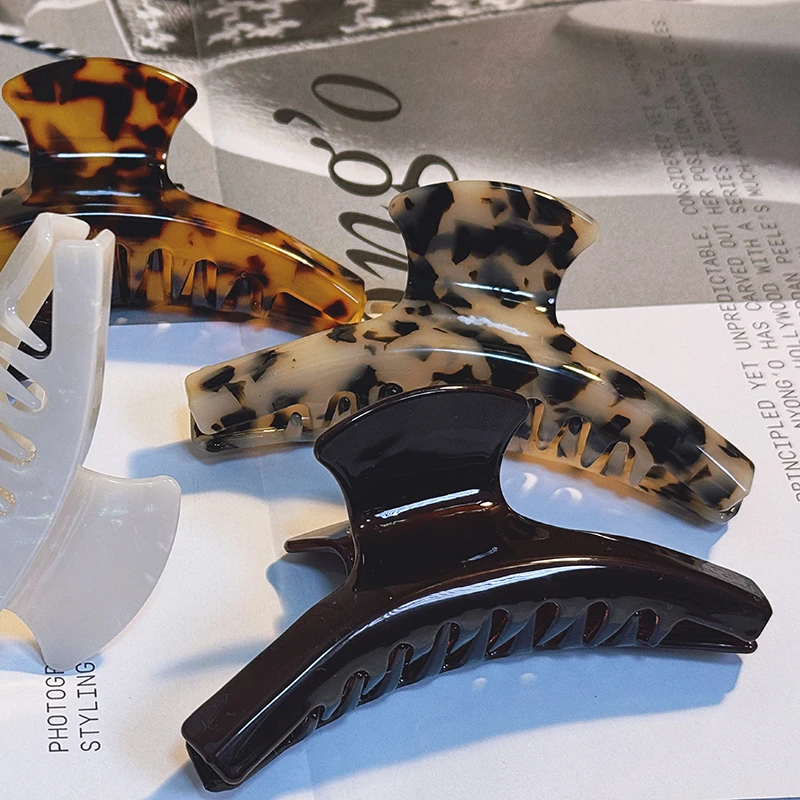 iFASHION 醋酸【一字弧形】12.5cm大号鲨鱼夹 France 醋酸发饰少女