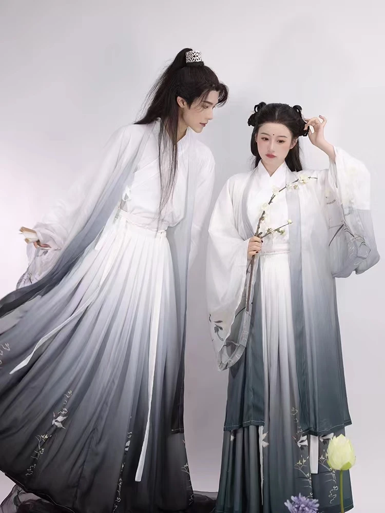 一喏千城汉服情侣成人汉服学生大袖衫CP款晋制交领齐腰古装春秋款