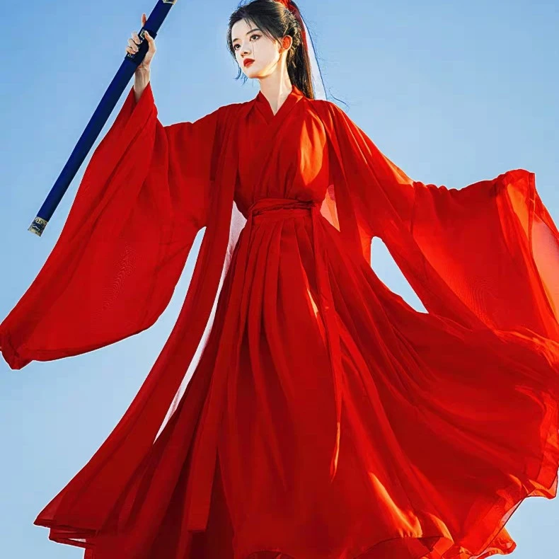 新神明少女汉服魏晋风广袖流仙裙古装日常交领大袖超仙连衣裙飘逸