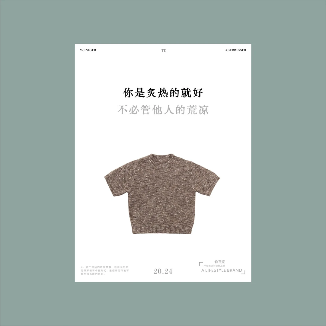 极限民《韵秋》秋季休闲时尚花纱短袖针织毛衫W4314B1608