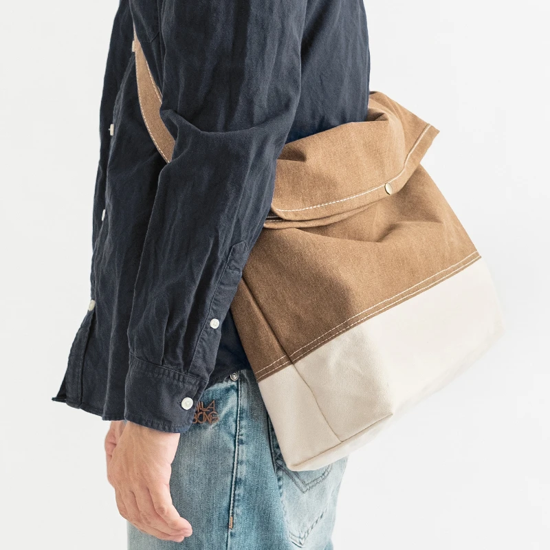 SoBag驼色邮差包工装包大容量斜跨日系休闲潮牌男包