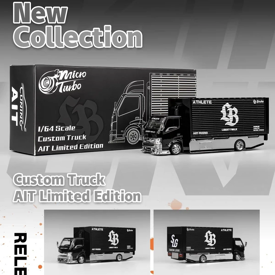 MT车模1:64 LBWK改装厢货车 黑色 展会合金车模仿真汽车模型