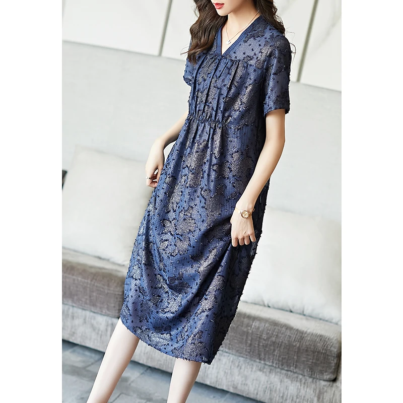 A96522新款大码女装胖人遮肚子裙子