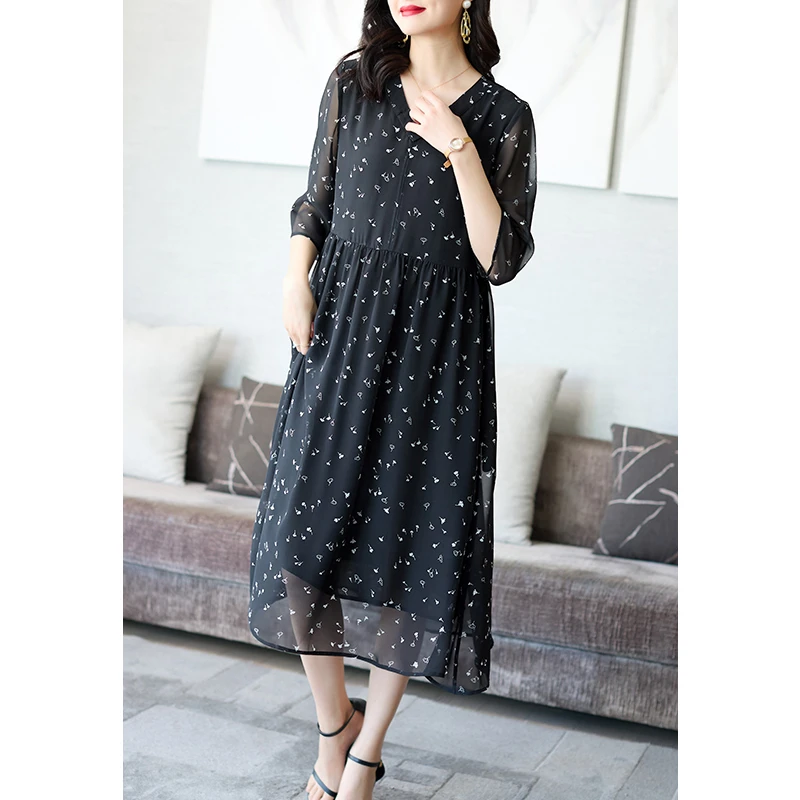 A82856优雅轻奢风女装连衣裙