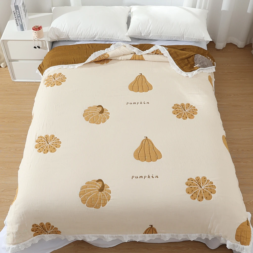 150*200cm 全棉纱布吸汗透气泡芙被夏凉被 午睡毯