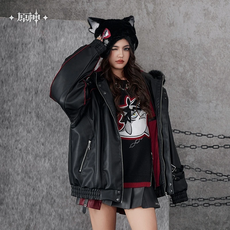 【原神官方】莱欧斯利主题印象系列夹棉PU连帽夹克 Genshin