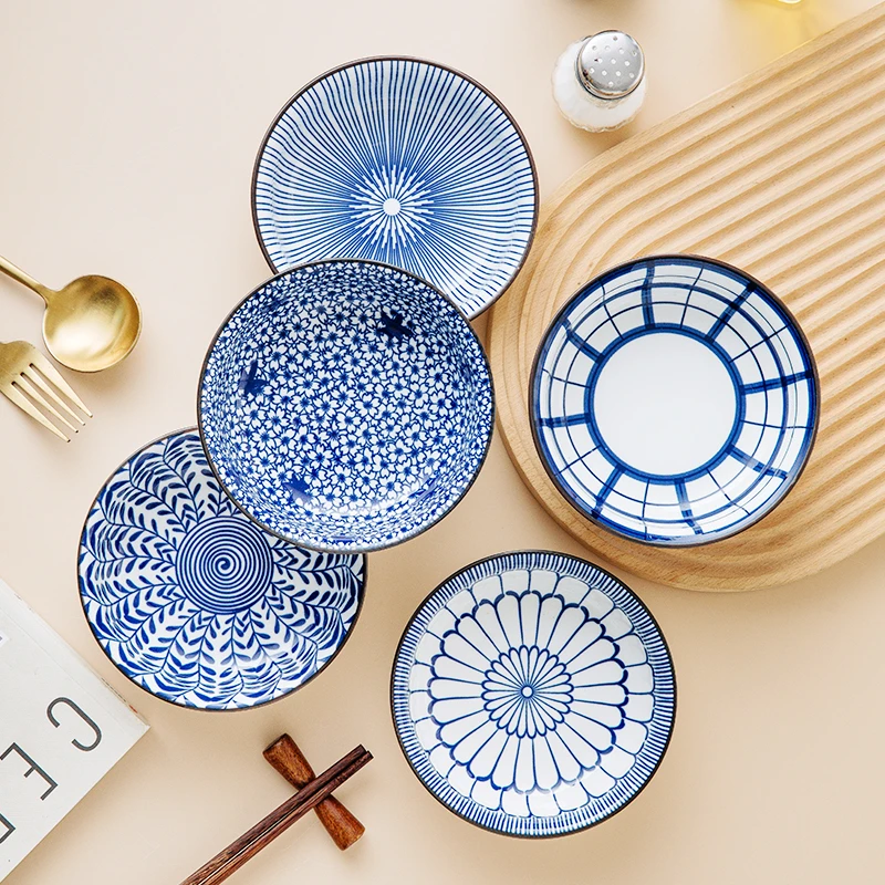 （餐典家居）青花瓷釉下彩陶瓷5.25英寸小吃碟火锅家用碟蘸料坚果