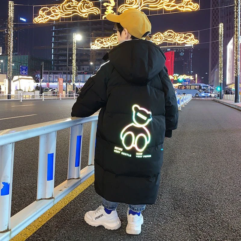 甜甜圈儿男童中长款羽绒服2024冬季新款洋气儿童中大童秋冬季加厚