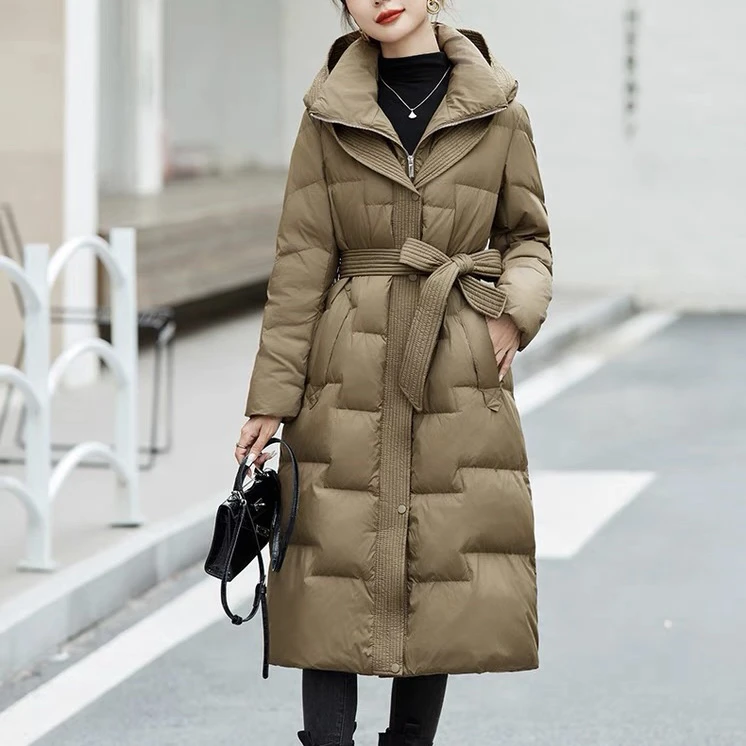 【现货秒发】M82324#时尚韩版修身收腰秋冬休闲保暖鸭绒外套冬季女