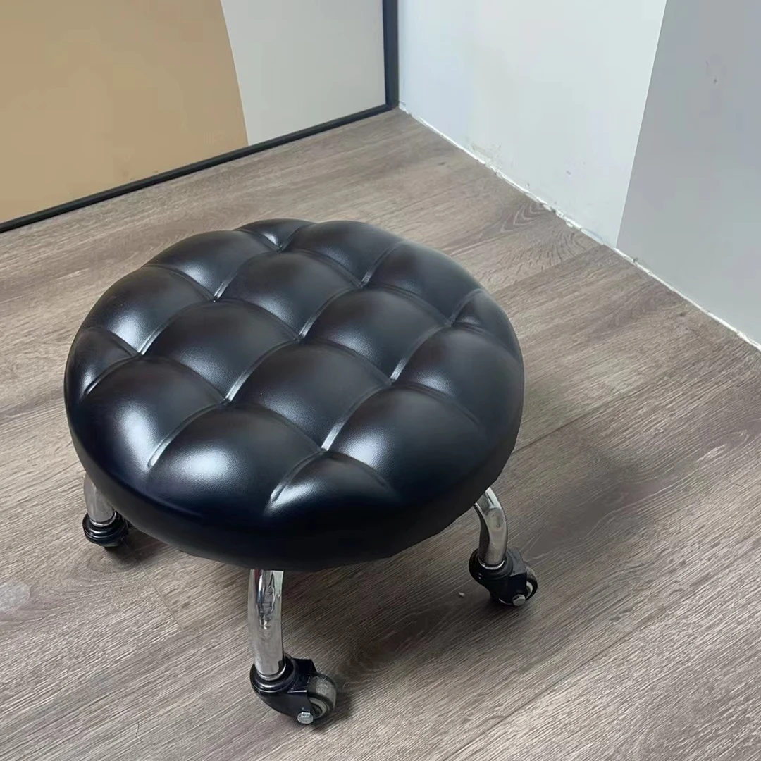 小凳子家用滑轮矮凳圆凳子美缝修脚儿童学步小板凳小凳子带轮子